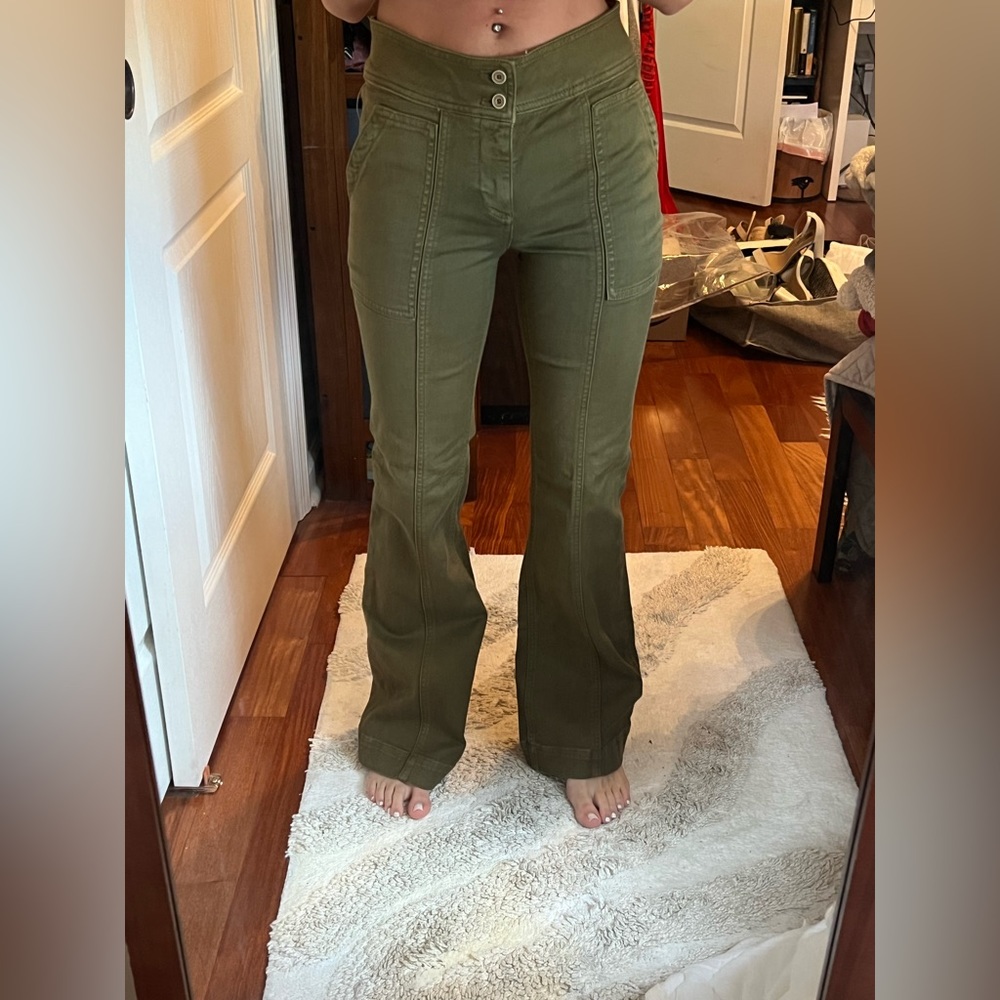 Anthropologie Green Boot Cut Jeans